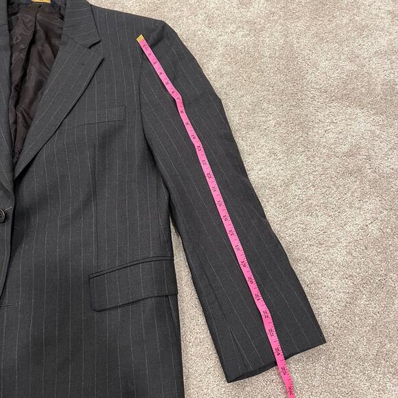 Brooks Brothers 346 Men's Sports Jacket Wool Grey Pinstripe Size‎ 42R - Picture 10 of 11